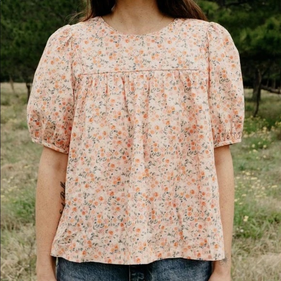 Oak Meadow Peach Posey Blouse - Picture 3 of 5